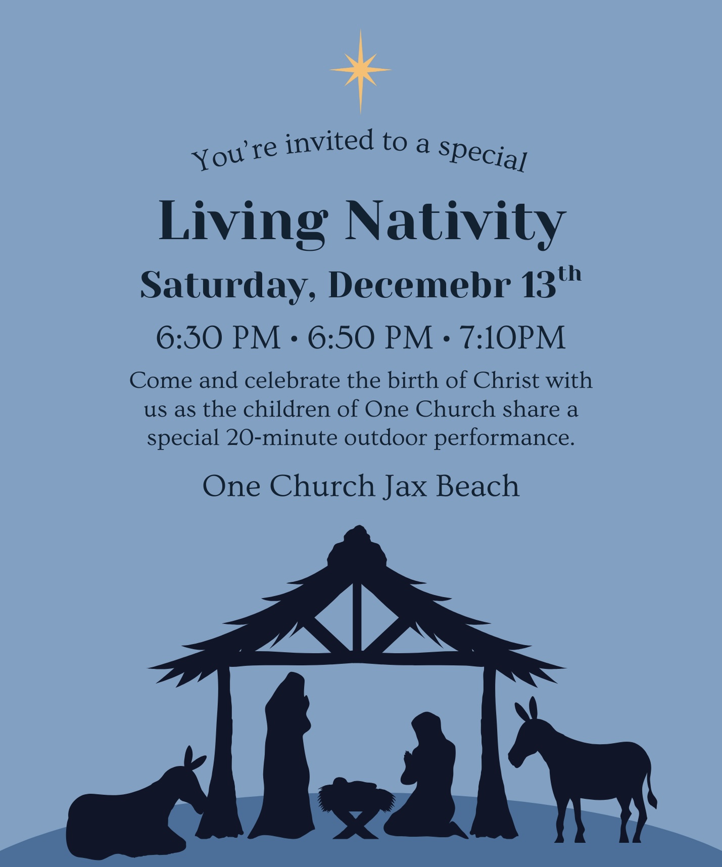 LIVING NATIVITY at One Church Jacksonville Beach Logo