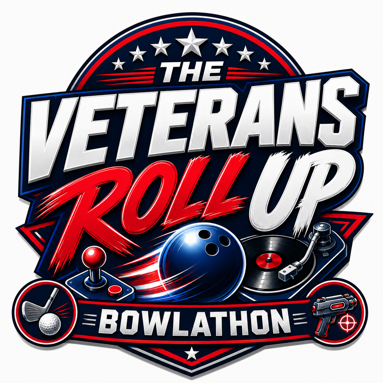 The Veterans Roll Up Bowlathon Logo