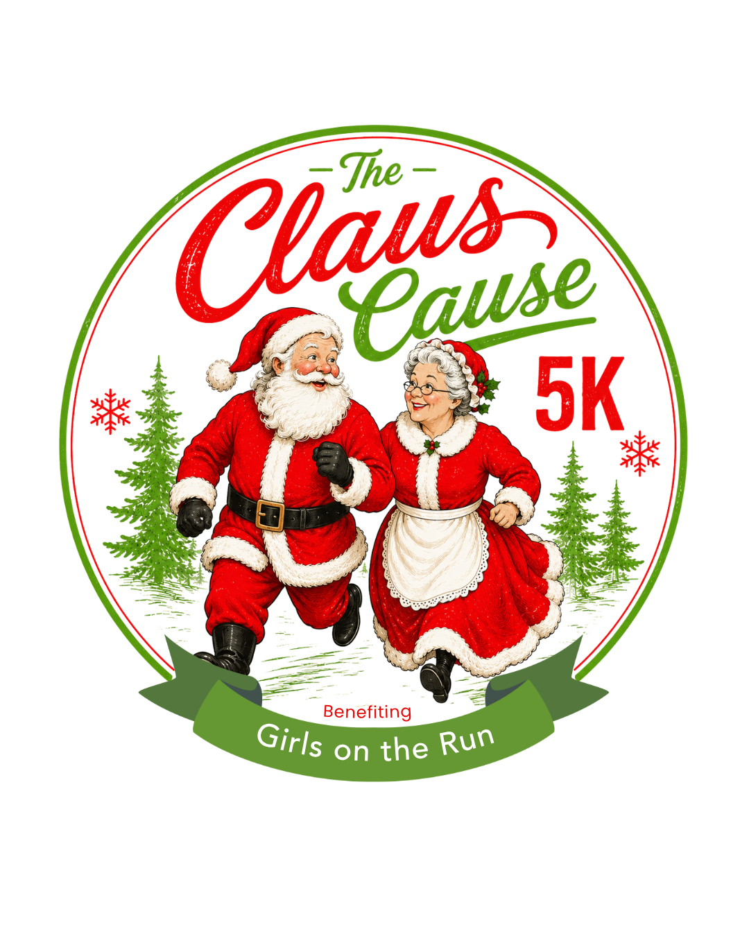 The Claus Cause 5K & Elf Dash Fun Run Logo