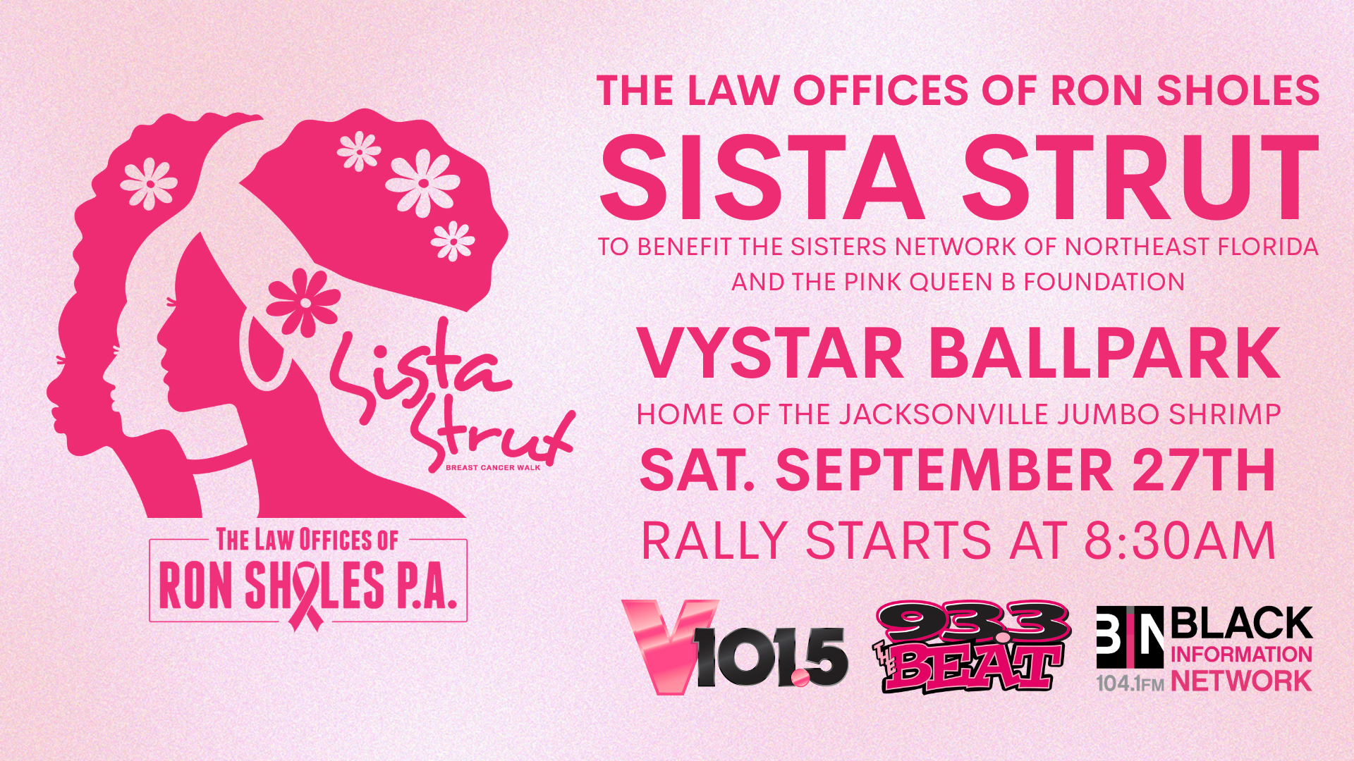 The 10th Annual Law Offices Of Ron Sholes Sista Strut Logo